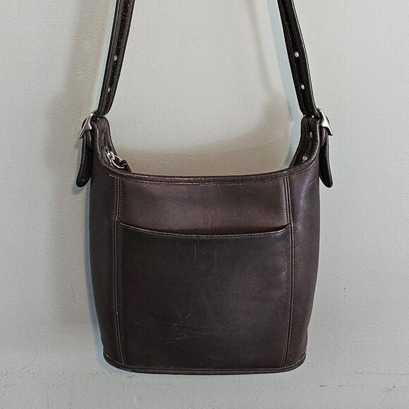 Vintage Coach Slim Duffle Sac Bag 9816 Leather Purse - Picture 1 of 13